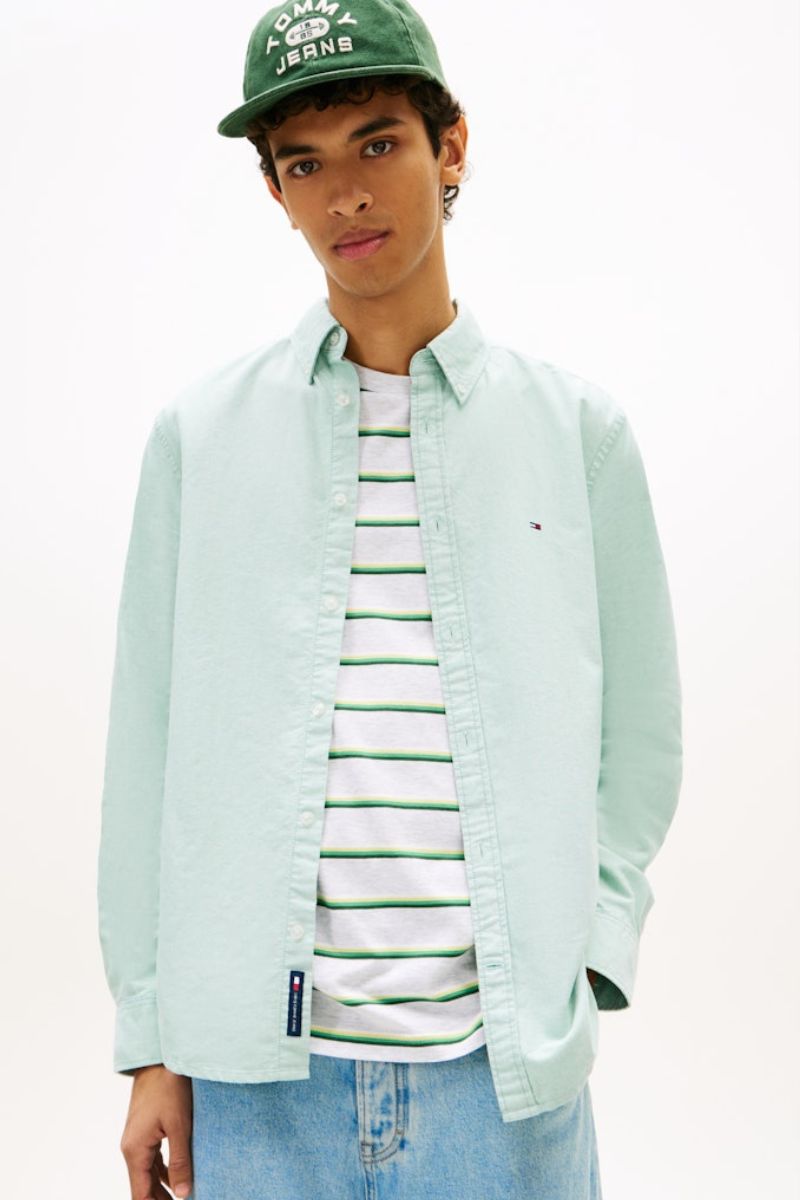 Tommy Jeans Reg Oxford Shirt Green