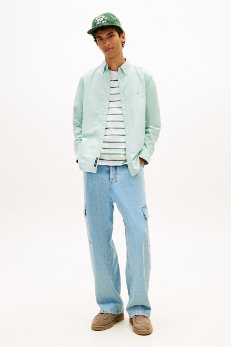 Tommy Jeans Reg Oxford Shirt Green