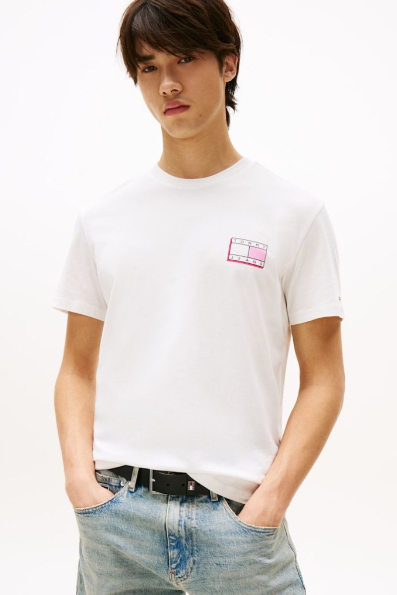 Tommy Jeans Slim Pop Colour T-Shirt Ecru