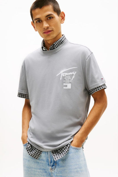 Tommy Jeans Reg City Signature T-Shirt Gravel