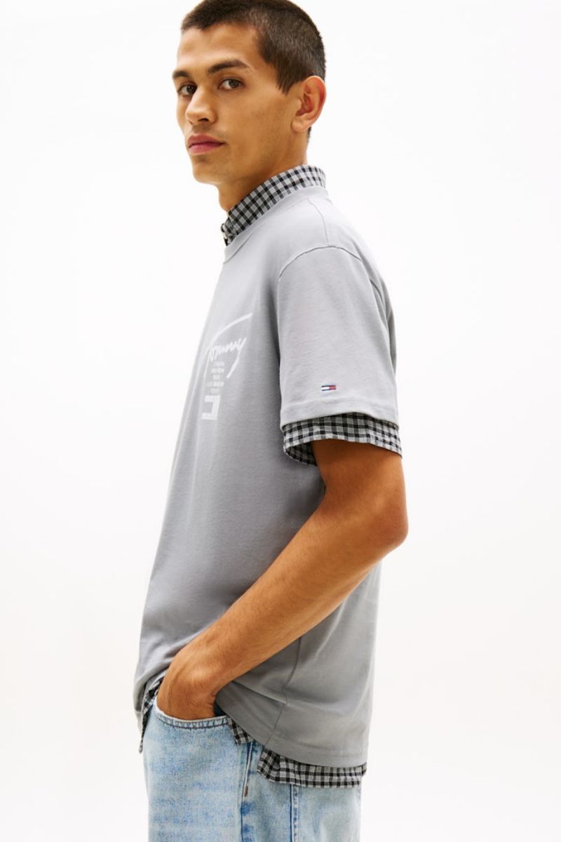 Tommy Jeans Reg City Signature T-Shirt Gravel