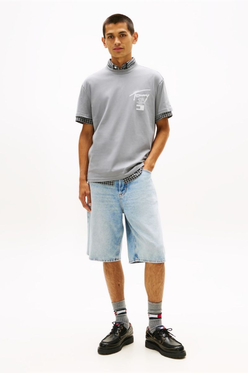 Tommy Jeans Reg City Signature T-Shirt Gravel