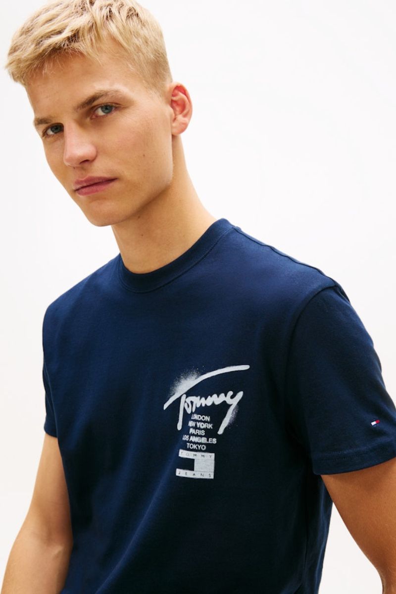 Tommy Jeans Reg City Signature T-Shirt Navy