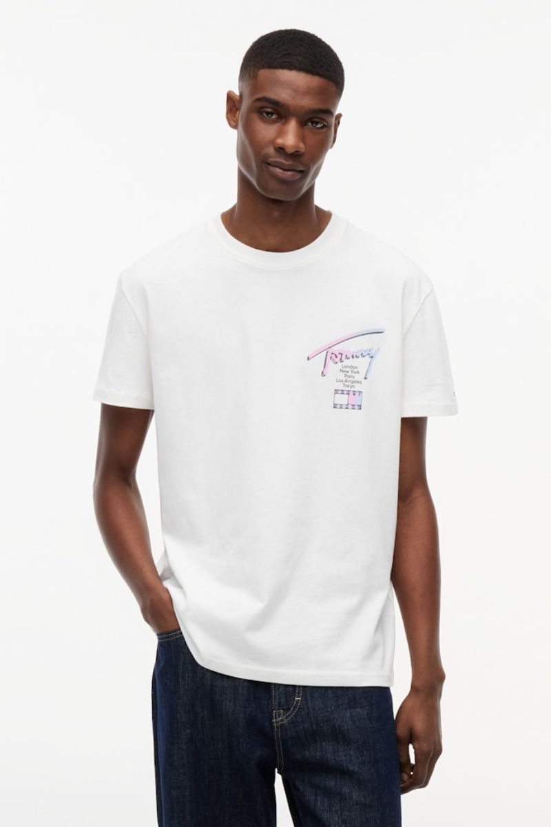 Tommy Jeans Reg City Signature T-Shirt Ecru
