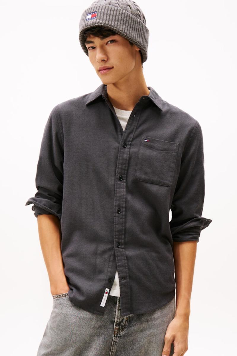 Tommy Jeans Reg Flannel Shirt Black