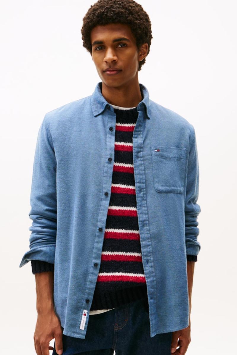 Tommy Jeans Reg Flannel Shirt Navy