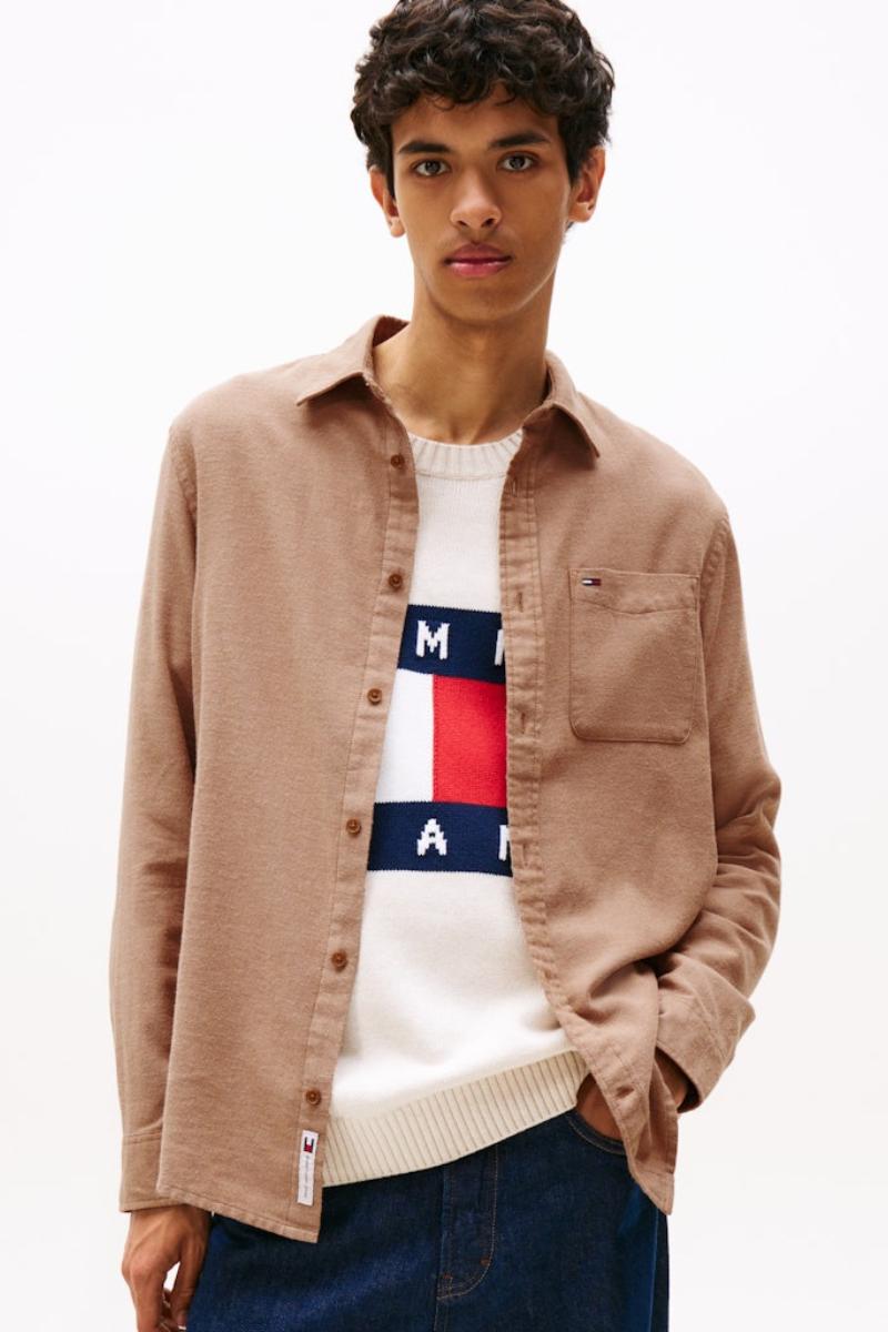 Tommy Jeans Reg Flannel Shirt Pecan