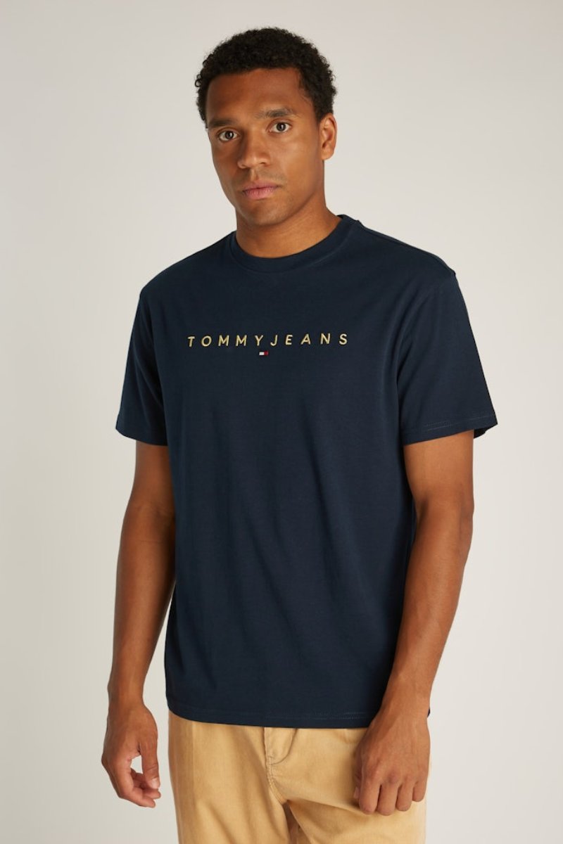 Tommy Jeans Gold Linear T-Shirt Navy