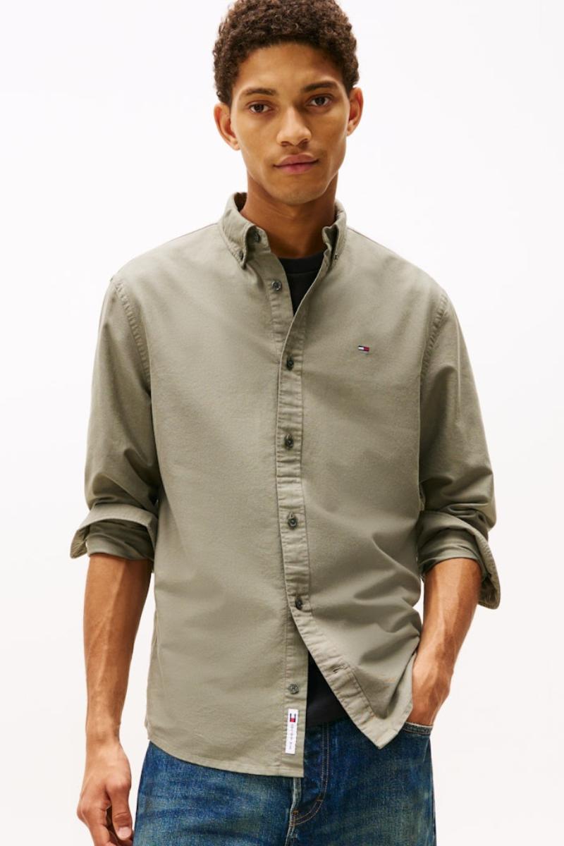 Tommy Jeans Reg Oxford Shirt Green