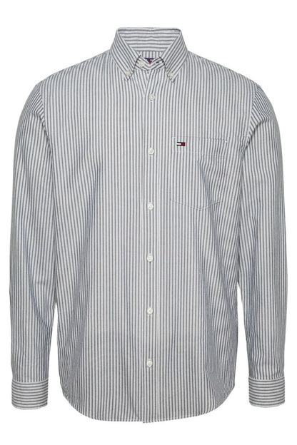 Tommy Jeans Reg Oxford Stripe Shirt Navy White