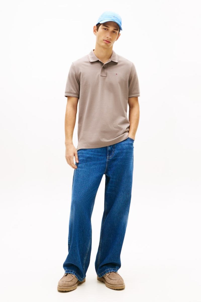 Tommy Jeans Regular Tipped Polo Ivy Mink