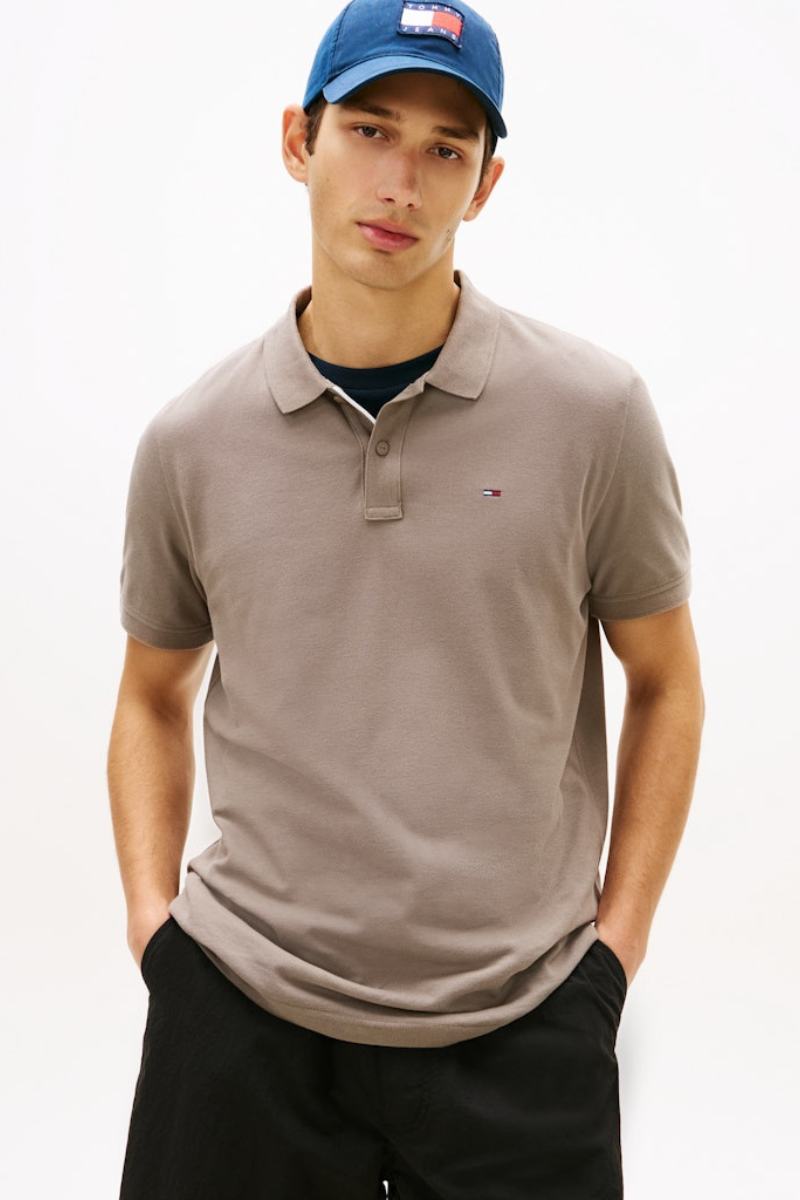 Tommy Jeans Slim Placket Polo Ivy MInk