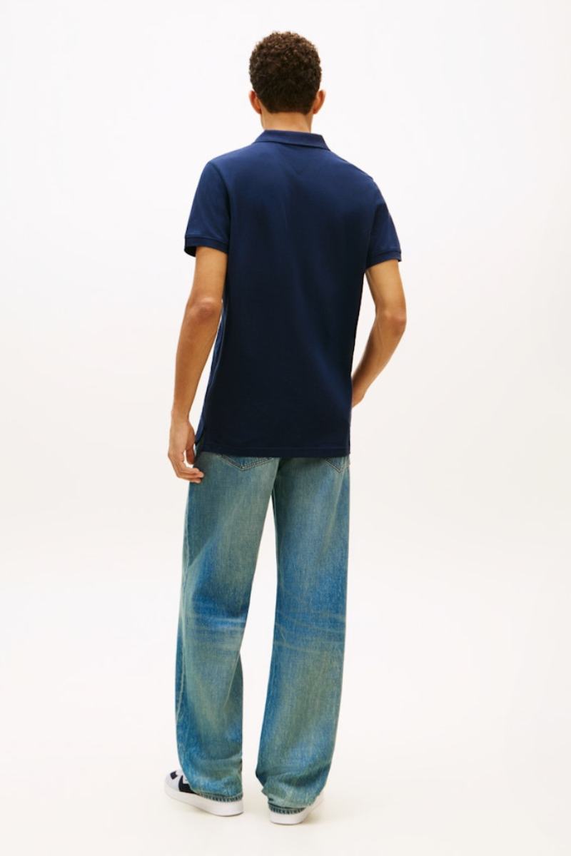 Tommy Jeans Slim Placket Polo Navy