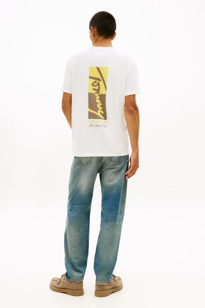 Tommy Jeans Reg Signature Block T-Shirt Ecru