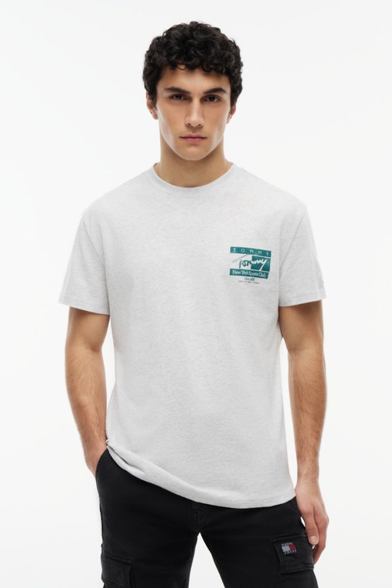 Tommy Jeans Reg Signature Flag T-Shirt Grey