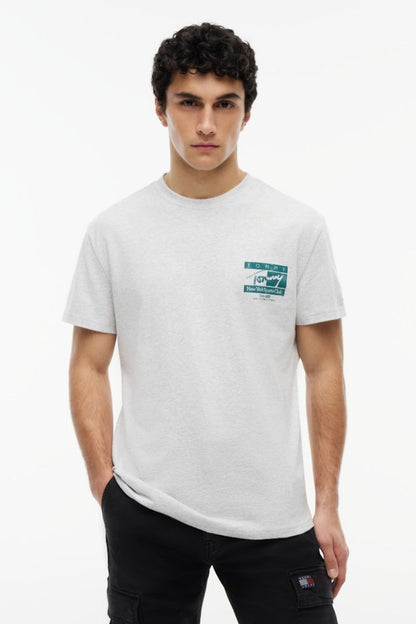 Tommy Jeans Reg Signature Flag T-Shirt Grey