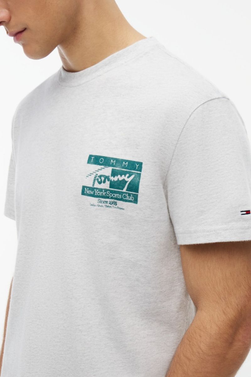 Tommy Jeans Reg Signature Flag T-Shirt Grey