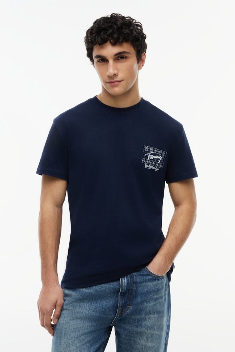 Tommy Jeans Reg Signature Flag T-Shirt Navy