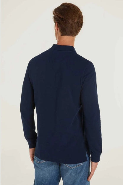 Tommy Jeans Slim LS Placket Polo Navy