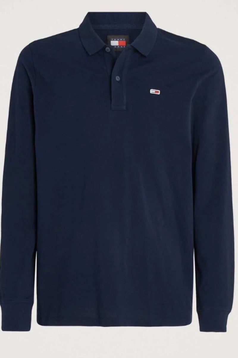 Tommy Jeans Slim LS Placket Polo Navy