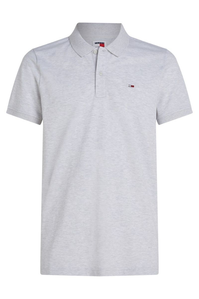 Tommy Jeans Slim Placket Polo Grey