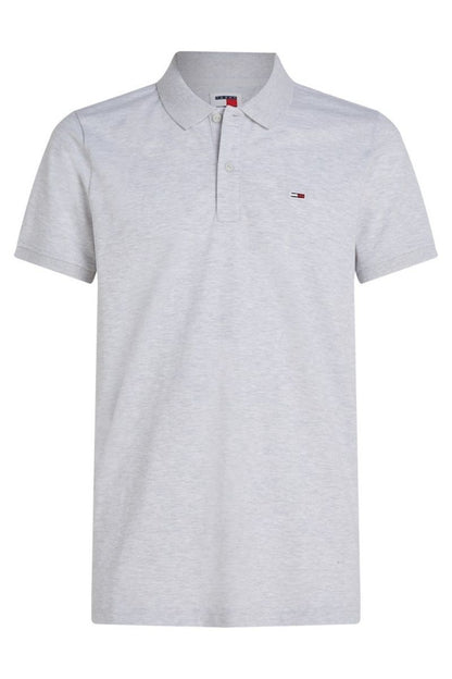 Tommy Jeans Slim Placket Polo Grey