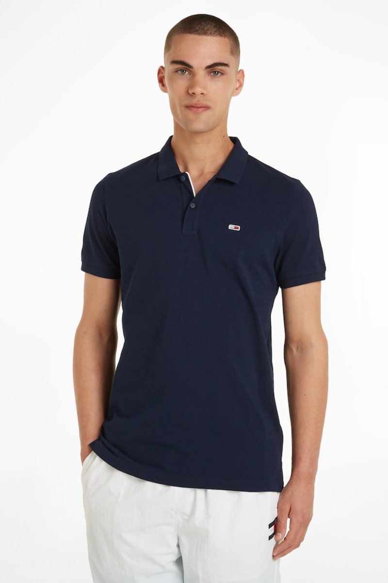 Tommy Jeans Slim Placket Polo Navy