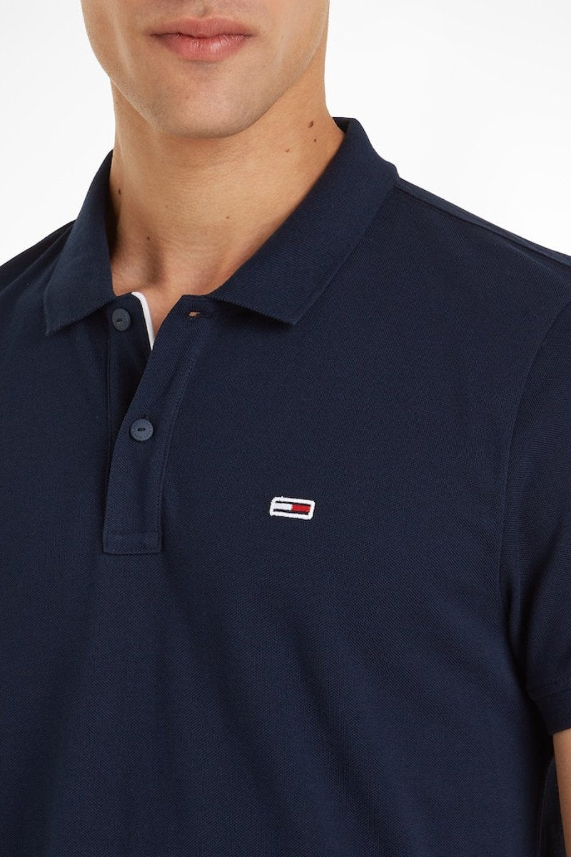 Tommy Jeans Slim Placket Polo Navy