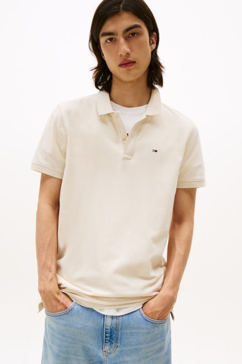 Tommy Jeans Slim Placket Polo Sand