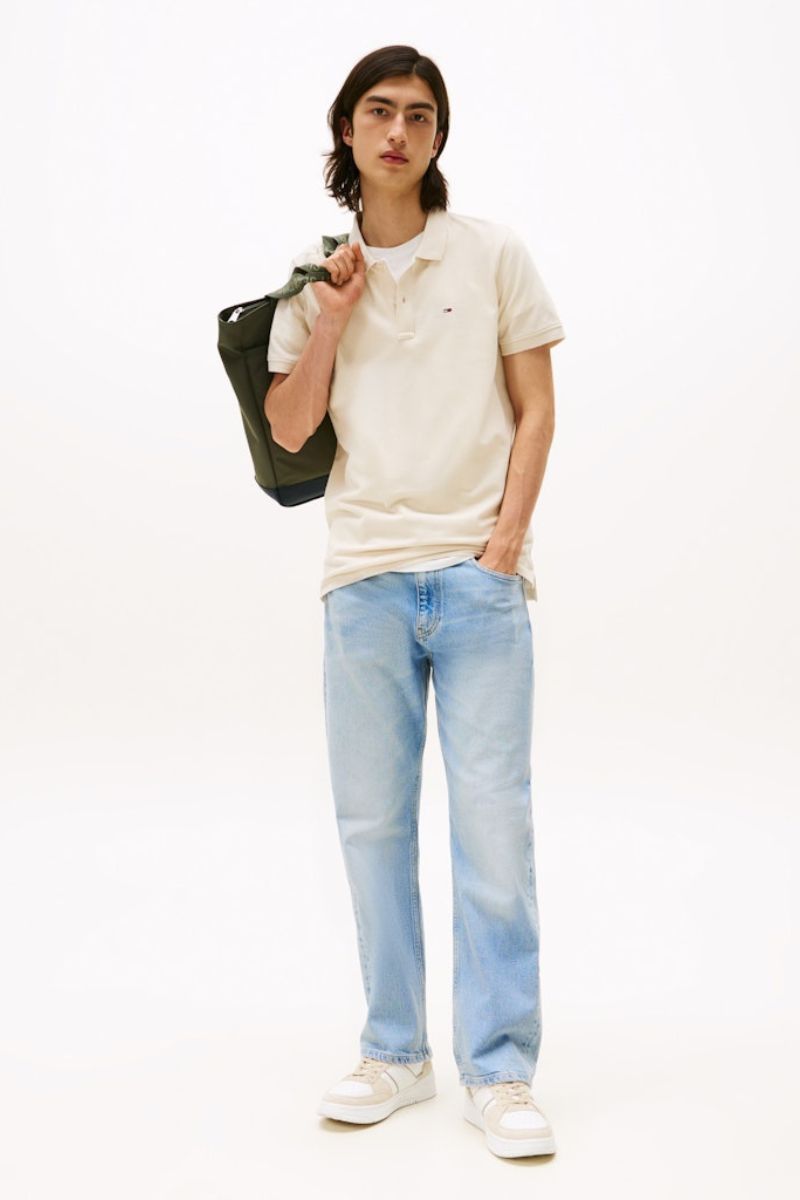 Tommy Jeans Slim Placket Polo Sand