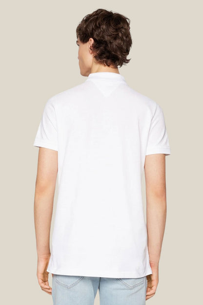 Tommy Jeans Slim Placket Polo White