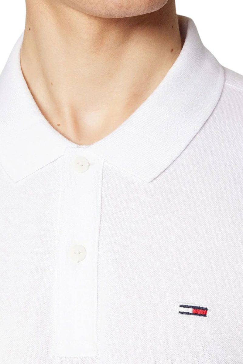 Tommy Jeans Slim Placket Polo White