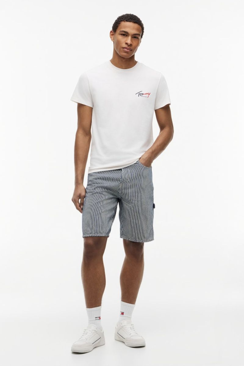 Tommy Jeans Slim Signature Chest T-Shirt White