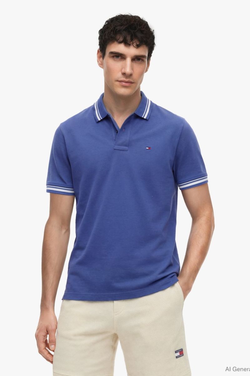 Tommy Jeans Regular Tipped Polo Blue Storm