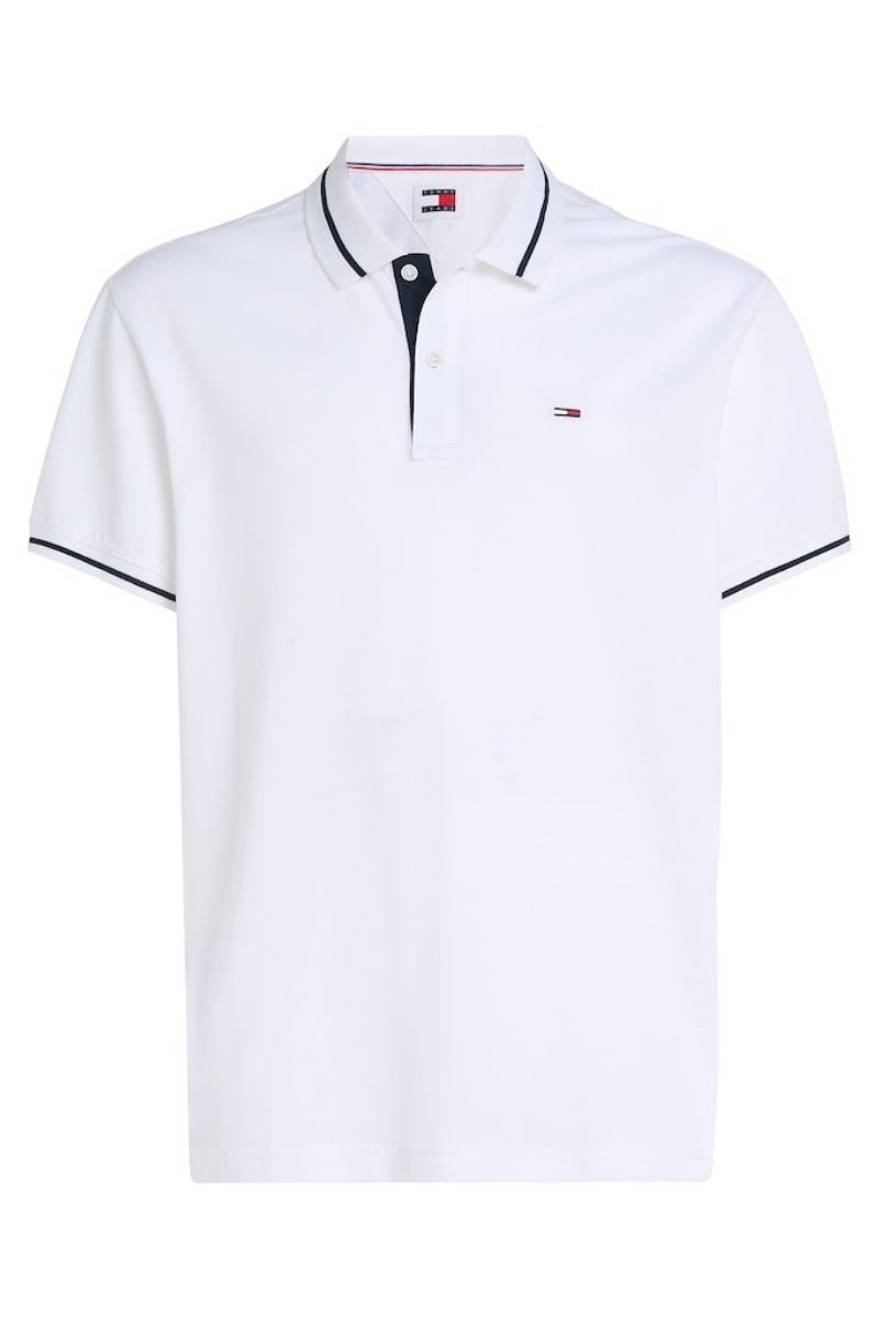 Tommy Jeans Regular Tipping Polo White