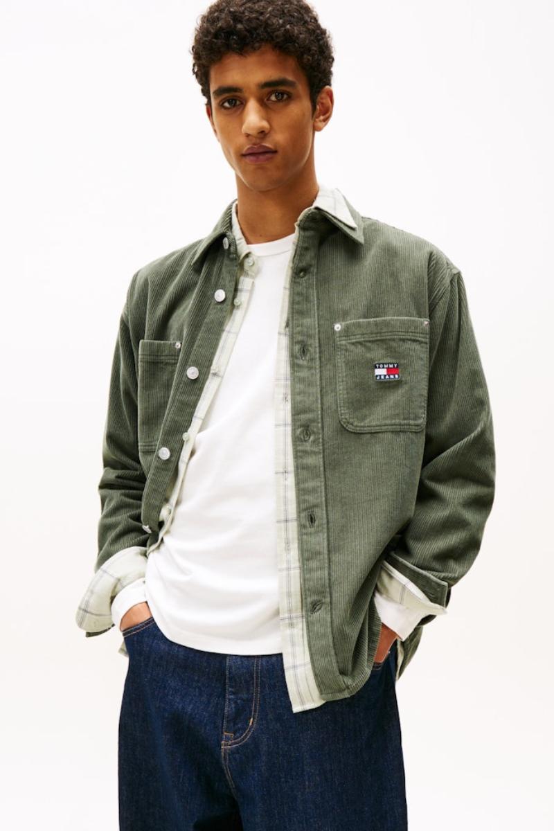 Tommy Jeans RLX Washed Cord Shirt Green