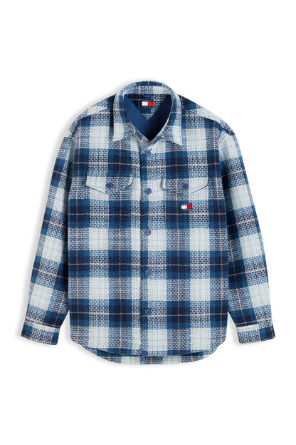 TJM Check Overshirt Aw26 - NAVY