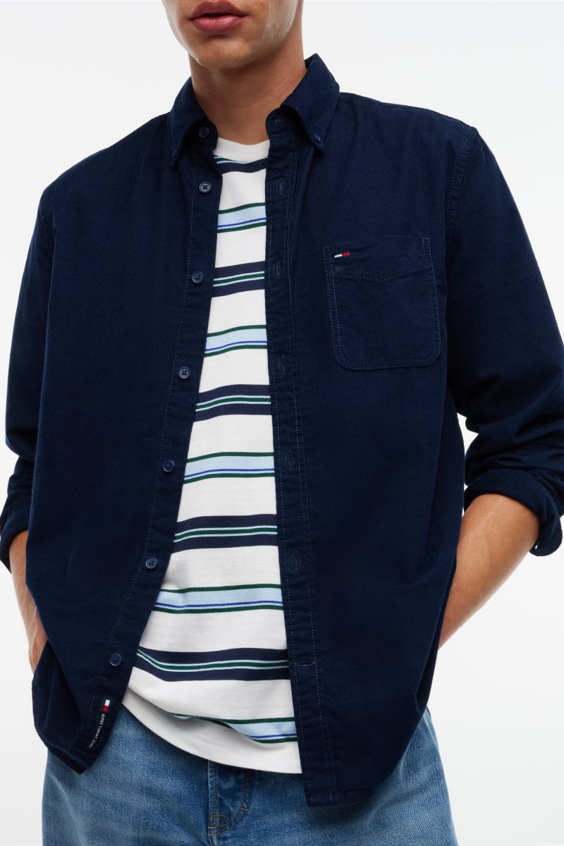 TJM Reg Baby Corduroy Shirt Aw26 - DK BLU