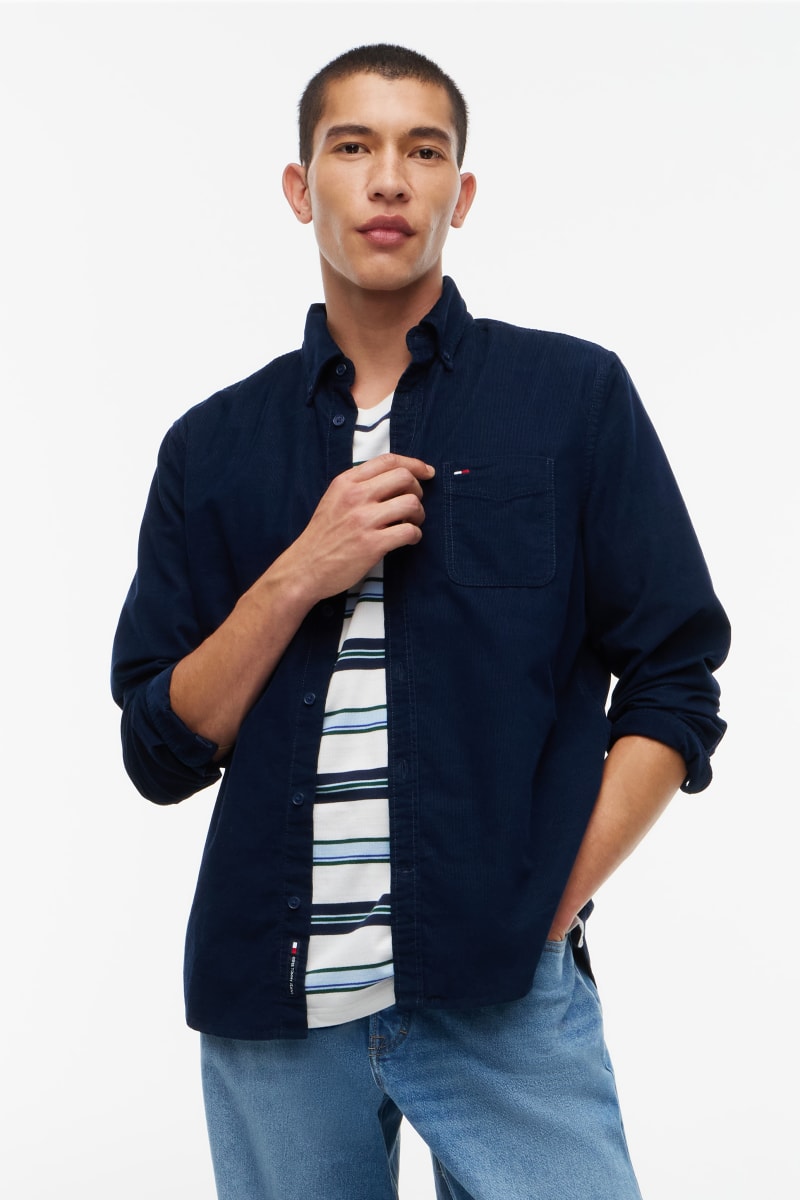 TJM Reg Baby Corduroy Shirt Aw26 - DK BLU