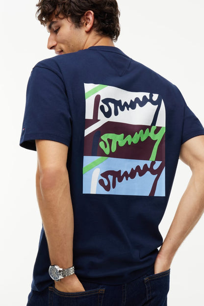 Tommy Jeans Relaxed Signature T-Shirt Dark Blue