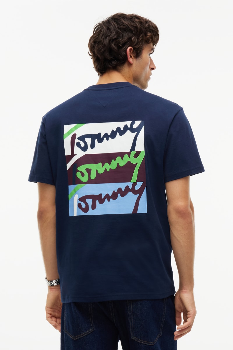 Tommy Jeans Relaxed Signature T-Shirt Dark Blue