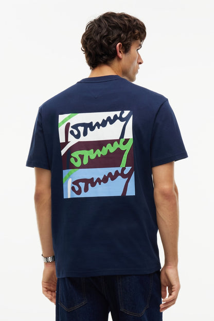 Tommy Jeans Relaxed Signature T-Shirt Dark Blue