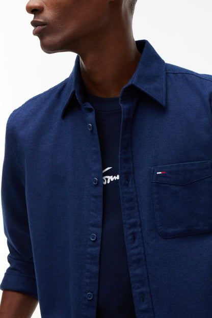 TJM Reg Flannel Shirt Aw26 - NAVY