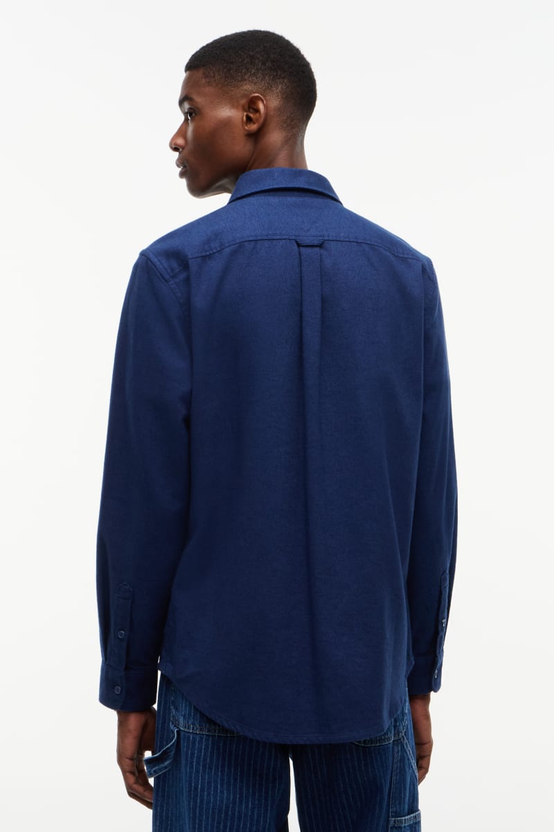 TJM Reg Flannel Shirt Aw26 - NAVY