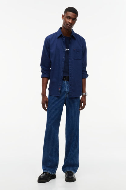 TJM Reg Flannel Shirt Aw26 - NAVY