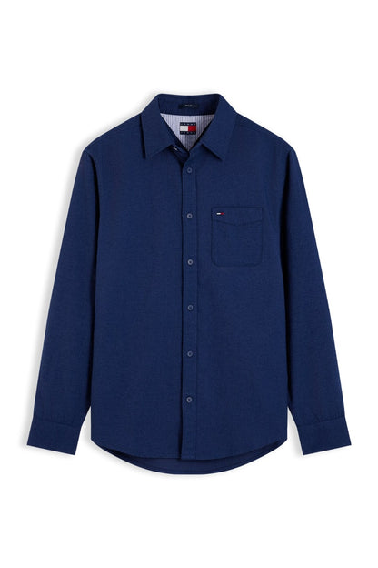 TJM Reg Flannel Shirt Aw26 - NAVY