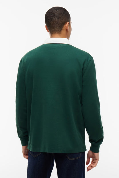 Tommy Jeans Relaxed Essential Badge Rugby Shirt Velvet Green