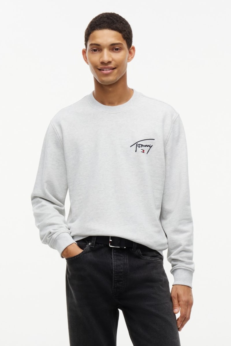 Tommy Jeans Regular Entry Signature Crew Grey Jumper