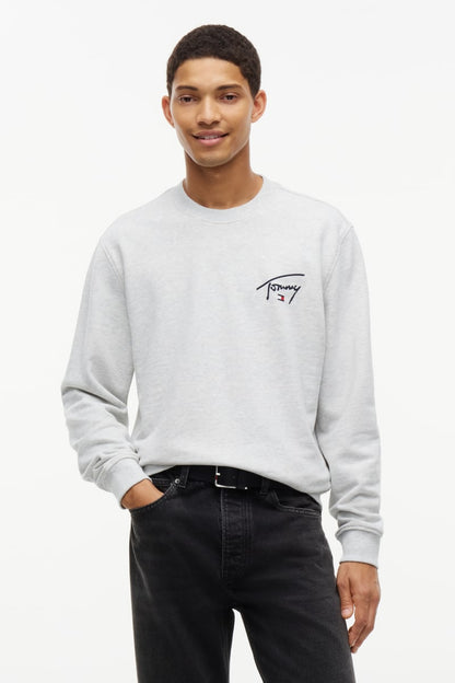 Tommy Jeans Regular Entry Signature Crew Grey Jumper