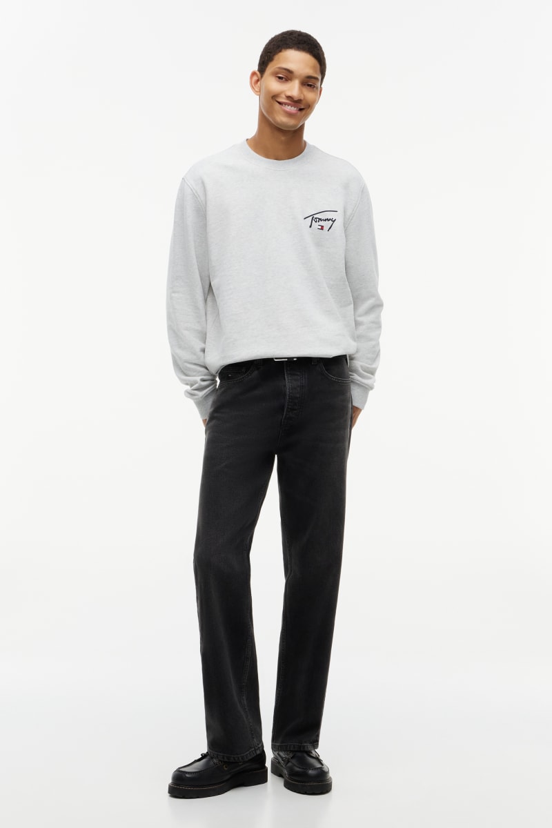 Tommy Jeans Regular Entry Signature Crew Grey Jumper